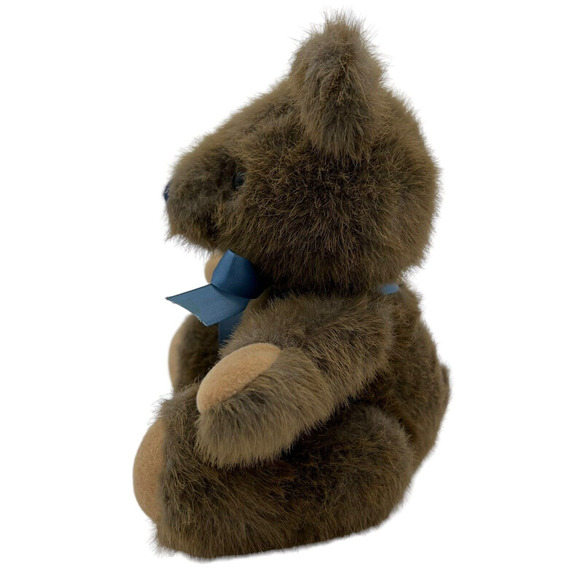 Dakin Vintage Brown Teddy Bear 1988 Plush Stuffed Animal Jointed Blue Bow Clean - Picture 4 of 13
